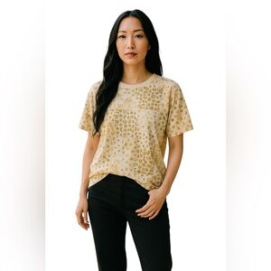 American Eagle Outfitters Cream Print Graphic Short Sleeve Tee Shirt NWT M